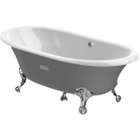 Ванна чугунная Roca Newcast Gray 233650000 170x85 см, отдельностоящая, с антискользящим покрытием, серый