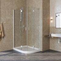 Душевой уголок Vegas Glass AFS-Fux 100*80 01 01 профиль белый, стекло прозрачное