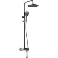 Душевая система AQUAme AQM8008GM 250 мм, с термостатом, оружейная сталь