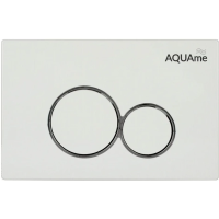 Кнопка смыва AQUAme AQM4101W для инсталляции, белый матовый/хром/белый матовый