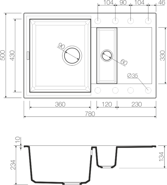 кухонная мойка omoikiri sakaime 78-2-ev 4993200 эверест