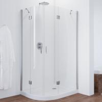 Душевой уголок Vegas Glass AFS-F 110*80 08 01 профиль глянцевый хром, стекло прозрачное