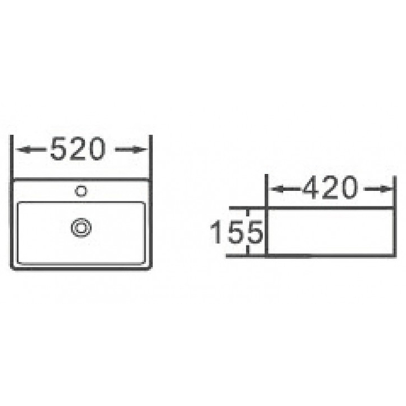 Раковина Esbano Circon 52 ESRNCIRC52W Белая Раковина Esbano Circon 52 ESRNCIRC52W Белая
