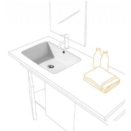 раковина встраиваемая white stone sink 56х41 см, ws03301f