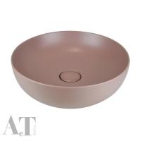 Раковина накладная 45 см AeT ELITE ROUND L615T0R0V0142, цвет розовый матовый