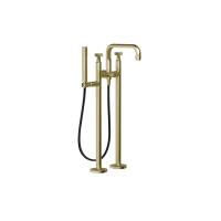 Смеситель для ванны Gessi Inciso 58129#727, напольный, с ручным душем, цвет: Brushed Brass PVD