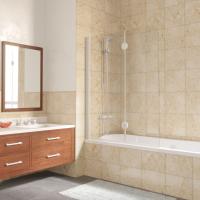 Шторка на ванну Vegas Glass E2VUX 120 01 01 профиль белый, стекло прозрачное