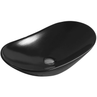 Раковина SantiLine SL-1025B накладная, 72.5x37 см, черный матовый