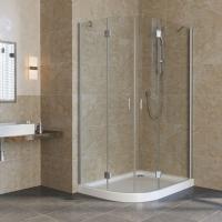 Душевой уголок Vegas Glass AFS-Fux 110*90 07 01 профиль матовый хром, стекло прозрачное