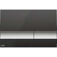 Кнопка для инсталляции AlcaPlast Basic M1728-2 цвет черный \ цвет хром матовый