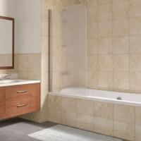 Шторка на ванну Vegas Glass EVux 75 07 10 профиль матовый хром, стекло сатин