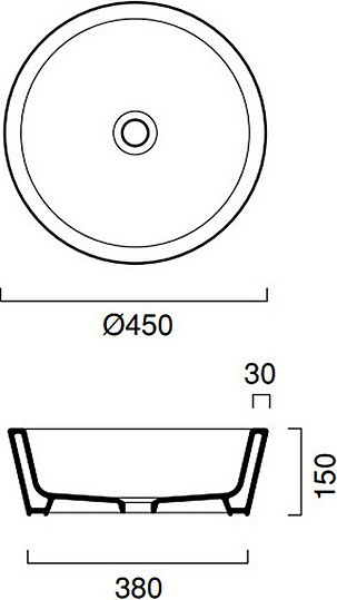 раковина накладная 45 см catalano zerotondo 145ko00, белая. снято с производства