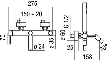 смеситель для ванны с душем nobili acquerelli aq93110cr
