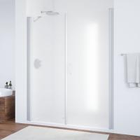 Дверь для душевой кабины в нишу Vegas Glass EP-F-2 185 07 10 профиль матовый хром, стекло сатин