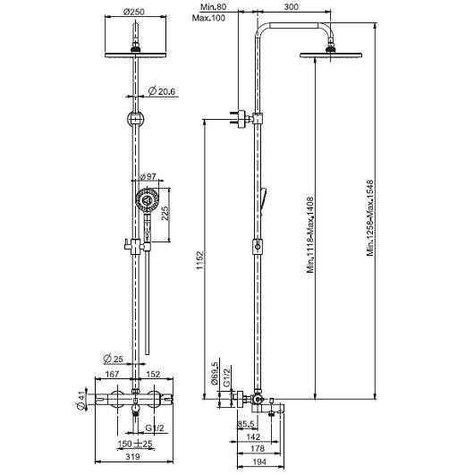 душевая система fima carlo frattini shower column f3154/rp259cr хром
