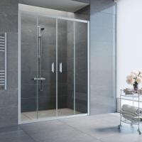 Дверь для душевой кабины в нишу Vegas Glass Z2P 150 07 01 профиль матовый хром, стекло прозрачное