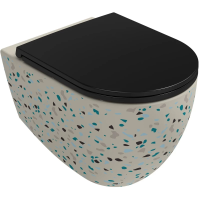 Унитаз подвесной Isvea Infinity Terrazzo 10NF02001SV-2K-TRZ безободковый, слоновая кость матовый