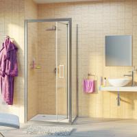 Душевой уголок WasserKRAFT Weser 78F 78F19, 100×100х200 см, профиль серебристый, стекло прозрачное