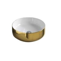 Раковина накладная 42 см ArtCeram Cognac COL001 01 56, белая/золото