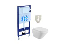Инсталляция Aquatek Standart с безободковым унитазом Aquatek Лира, крышка микролифт, без клавиши и крепежа, SET AQUATEK ЛИРА