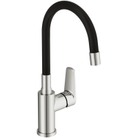 Смеситель для кухни Cersanit Moduo A64842 с гибким изливом, хром/черный Смеситель для кухни Cersanit Moduo A64842 с гибким изливом, хром/черный