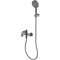 Смеситель для ванны AQUAme Asti AQM6412GM с душевым гарнитуром, оружейная сталь
