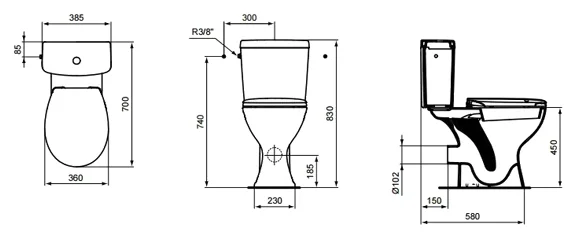 унитаз компакт ideal standard simplicity e883201