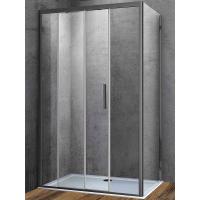 Душевой уголок Vincea Soft 110x90 VSR-3SO9011CLGM профиль вороненая сталь, стекло прозрачное