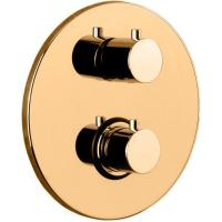 Смеситель Paffoni Light LIQ018HG для ванны и душа, термостат, встраиваемый, с внутренней частью, 2 потребителя, золотой