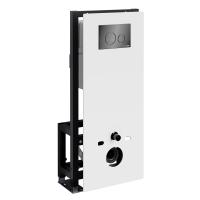 Система инсталляции для унитазов WasserKraft Glan 66TLT.010.ME.WH.PB02 с кновпкой смыв, цвет черный