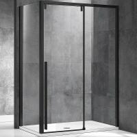 Душевой уголок Vincea Lugano 150×90 VSR-1L9015CLB-1 профиль черный, стекло прозрачное