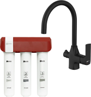 Смеситель для кухни Lemark Ursus LM7261BL086 черный, с фильтром Optima