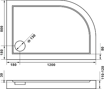 душевой поддон good door калипсо 120×80 правый new пн00045