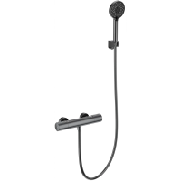 Термостат для душа Wonzon & Woghand WW-A2006-A-BGG с душевым гарнитуром, темный графит матовый Термостат для душа Wonzon & Woghand WW-A2006-A-BGG с душевым гарнитуром, темный графит матовый