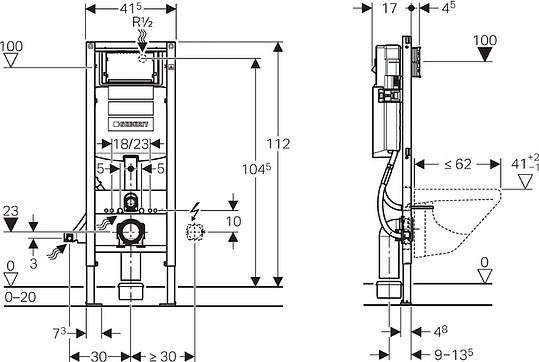 система инсталляции для унитазов geberit duofix 111.361.00.5