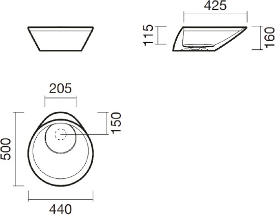 раковина накладная sanitana orbit 44 см, s10013050400000