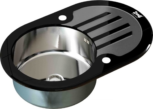 Кухонная мойка ZorG Inox Glass GL-7851-OV-BLACK