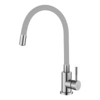 Смеситель Melana Elastico 610401GR для кухни, цвет сатин/серый