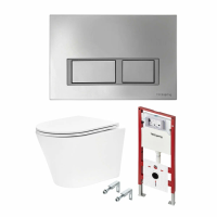 Комплект TECE TeceSpring K401201WCK унитаз+инсталляция+клавиша смыва, цвет унитаза белый, цвет клавиши хром