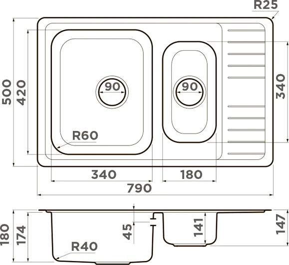мойка кухонная omoikiri sagami 79-2-in мойка кухонная omoikiri sagami 79-2-in