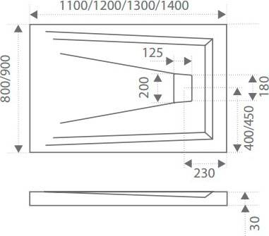 душевой поддон из искусственного камня good door атриум 120×80 лп00031 бежевый