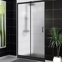Душевая дверь BelBagno Uno 120 UNO-195-BF-1-120-P-NERO профиль черный матовый, стекло рифленое