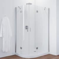 Душевой уголок Vegas Glass AFS-F 120*100 08 01 профиль глянцевый хром, стекло прозрачное