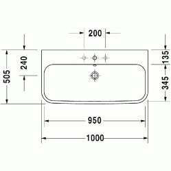 раковина полувстраиваемая duravit happy d.2 2318100028