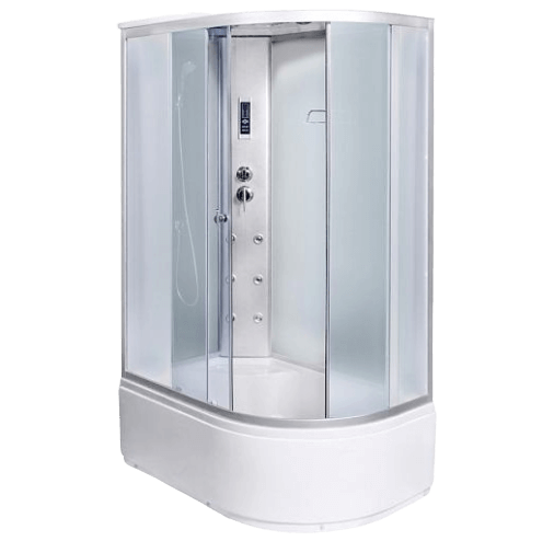 Душевая кабина Aqualux AQ-4072GFL 120x80 см, белая задняя стенка, левая