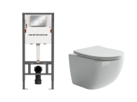 Комплект унитаза с инсталляцией Ceramica Nova New day CN3009_121002CH белый, с крышкой микролифт и кнопкой хром