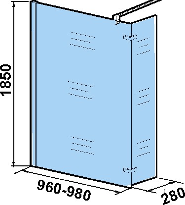 душевая перегородка weltwasser ww400 walk-in 100g+30g профиль хром, стекло прозрачное