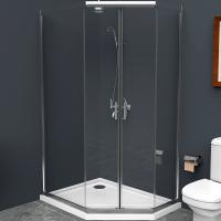 Душевой уголок BelBagno Uno 100×80 UNO-195-PH-2-100/80-C-Cr профиль хром, стекло прозрачное