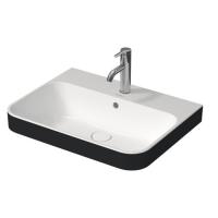 Раковина Duravit Happy D.2 Plus 600х460мм с переливом, с 1м отв. под смеситель, выпуск с керам. покрытием, антрацит с покрытием WonderGliss