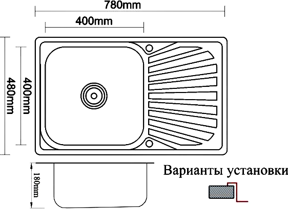 кухонная мойка zorg inox pvd szr 7848 bronze